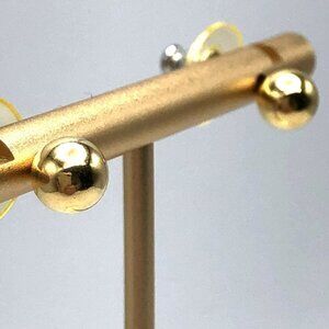 Vintage 14K Gold Plate Ball Stud Minimalist Earrings 6 mm